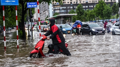đường phố ngập lụt